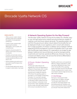 Brocade Vyatta Network OS Data Sheet
