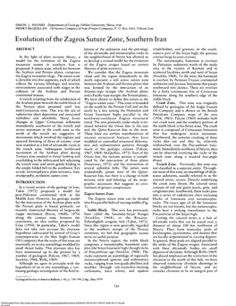 Evolution of the Zagros Suture Zone, Southern Iran