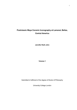 Symbolism on Postclassic Ceramics from Lamanai, a Maya Site In