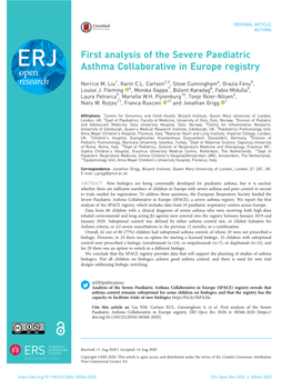 First Analysis of the Severe Paediatric Asthma Collaborative in Europe Registry