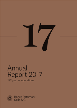 Annual Report 2017 17Th Year of Operations