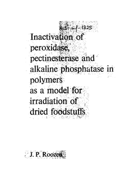 Inactivation of Peroxidase, Pectinesterase and Alkaline