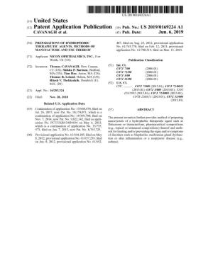 Patent Application Publication ( 10 ) Pub . No . : US 2019 / 0169224 A1