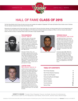 Hall of Fame Class of 2015