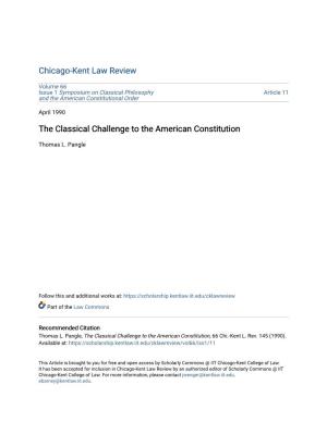 The Classical Challenge to the American Constitution