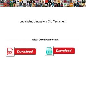 Judah and Jerusalem Old Testament