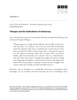 Theognis and the Ambivalence of Aristocracy