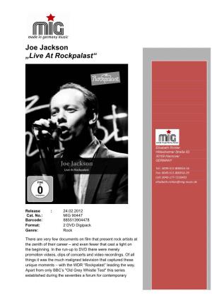Joe Jackson „Live at Rockpalast“