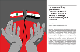 Lebanon and Iraq: Two Distinct Demonstrations of Confessionalism’S Failure to Manage Ethnic and Religious Pluralism