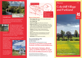 Coleshill Village and Parkland Map Key 1