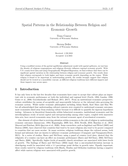 Spatial Patterns in the Relationship Between Religion and Economic Growth