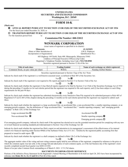 Form 10-K Winmark Corporation