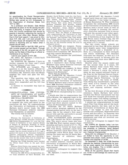 CONGRESSIONAL RECORD—HOUSE, Vol. 153, Pt. 2 January 29, 2007 for Spearheading the Postal Reorganization Murphy; David Walker; Andy Iro; Jon Curry; Mr