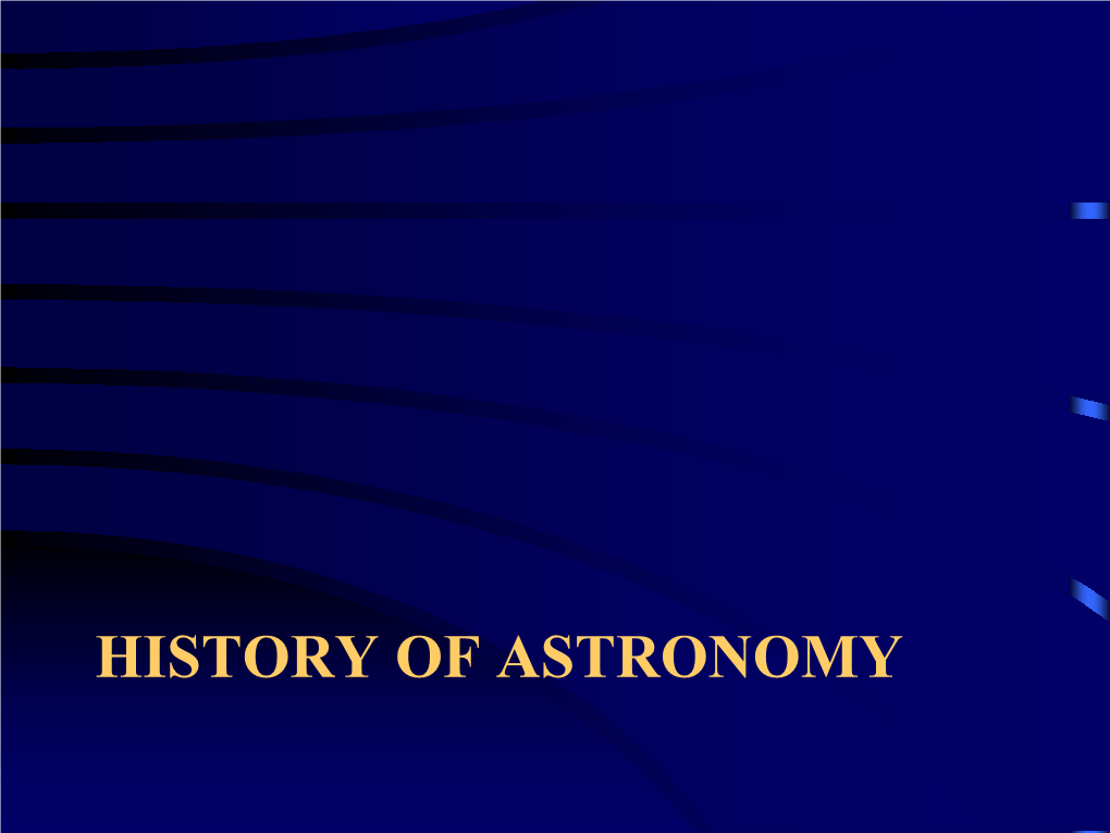 History of Astronomy