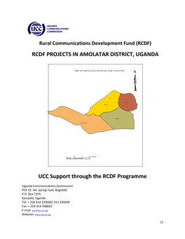 RCDF PROJECTS in AMOLATAR DISTRICT, UGANDA UCC Support