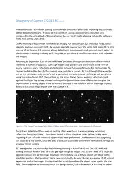 Discovery of Comet C/2013 R1 (Rev 2)