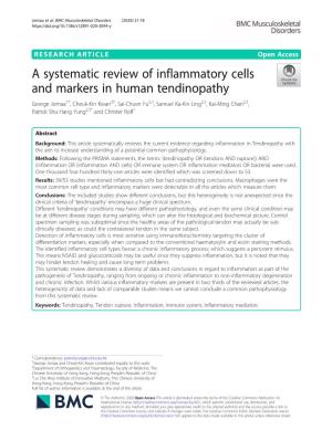 A Systematic Review of Inflammatory Cells and Markers in Human Tendinopathy