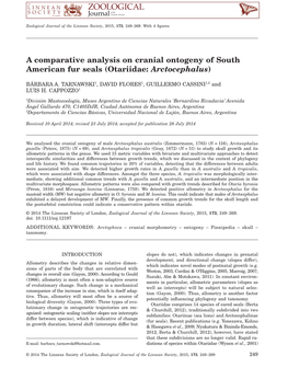 A Comparative Analysis on Cranial Ontogeny of South American Fur Seals (Otariidae: Arctocephalus)