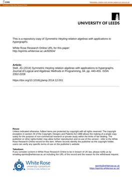 Symmetric Heyting Relation Algebras with Applications to Hypergraphs