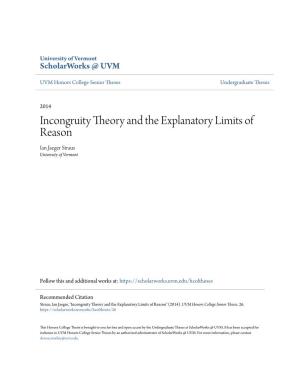 Incongruity Theory and the Explanatory Limits of Reason Ian Jaeger Straus University of Vermont