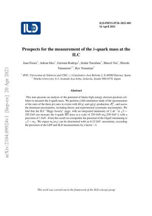 Prospects for the Measurement of the B-Quark Mass at the ILC