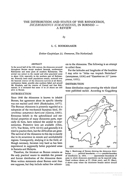 The Distribution and Status of the Rhinoceros, Dicerorhinus Sumatrensis, in Borneo—A Review