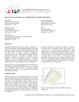 Operation of Centrifugal Compressors in Choke Conditions