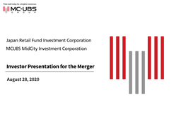 Investor Presentation for the Merger（3.0MB）