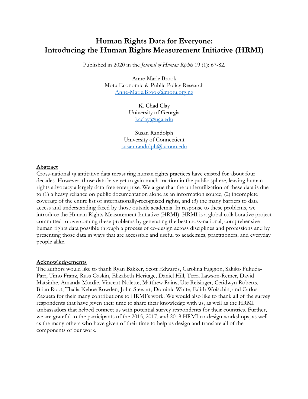 Introducing the Human Rights Measurement Initiative (HRMI)