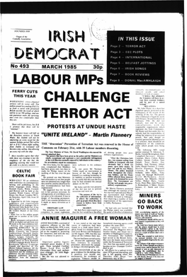 No 493 MARCH 1985 30P PROTESTS at UNDUE HASTE "IUNITE IRELAND"