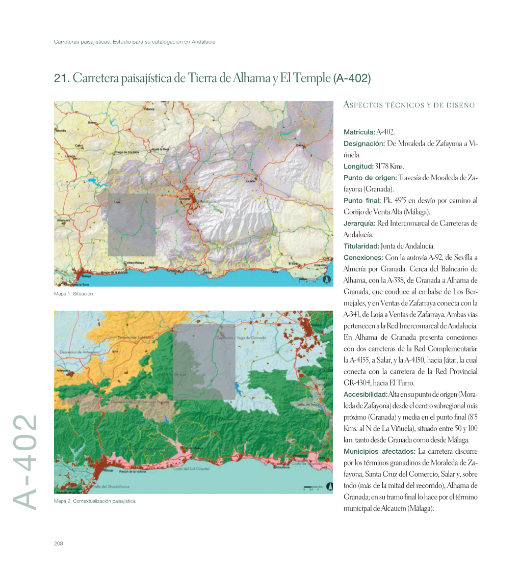 Carreteras Paisajísticas. Estudio Para Su Catalogación En Andalucía