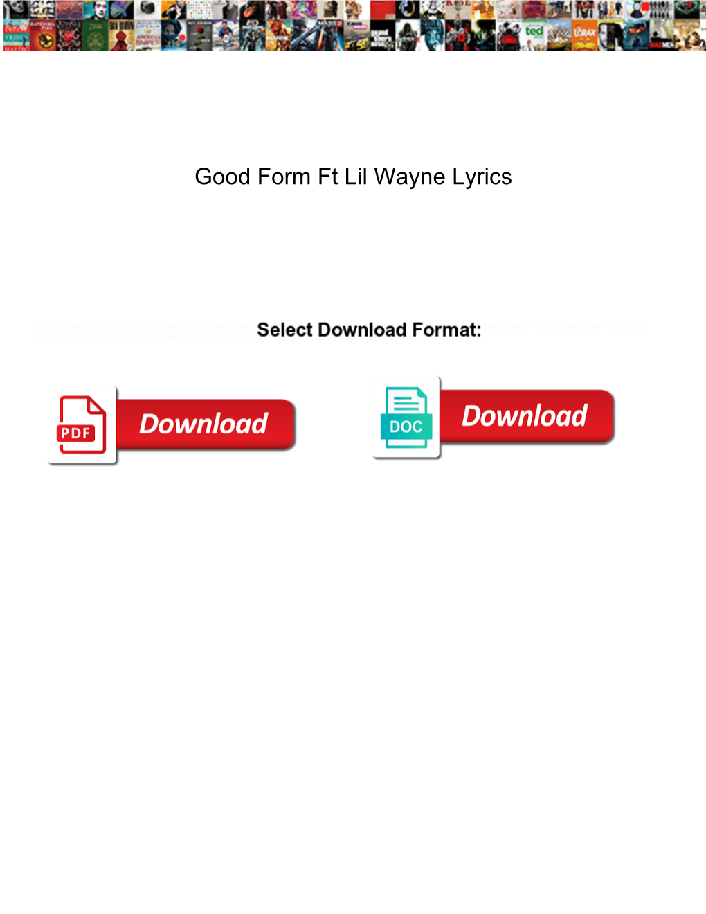 Good Form Ft Lil Wayne Lyrics