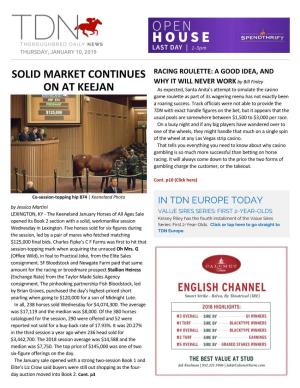 Solid Market Continues on at Keejan