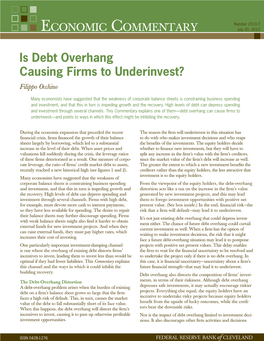 Is Debt Overhang Causing Firms to Underinvest? Filippo Occhino