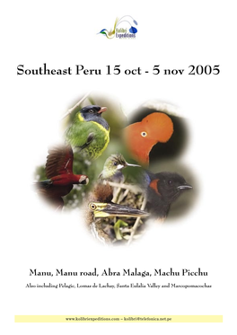 Southeast Peru 15.10-5.11 05.Indd