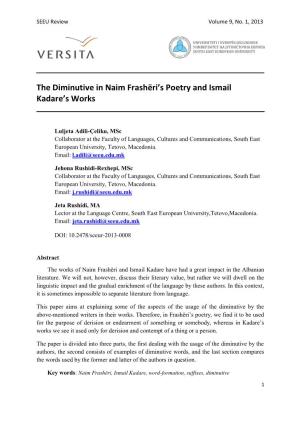 The Diminutive in Naim Frashëri's Poetry and Ismail Kadare's Works