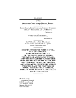 Brief Amicus Curiae of the Senate of the United Mexican States, Et