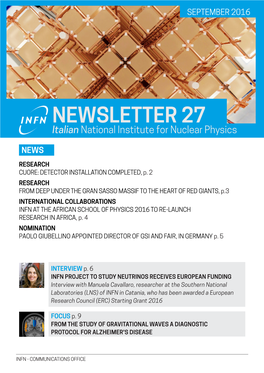 NEWSLETTER 27 Italian National Institute for Nuclear Physics