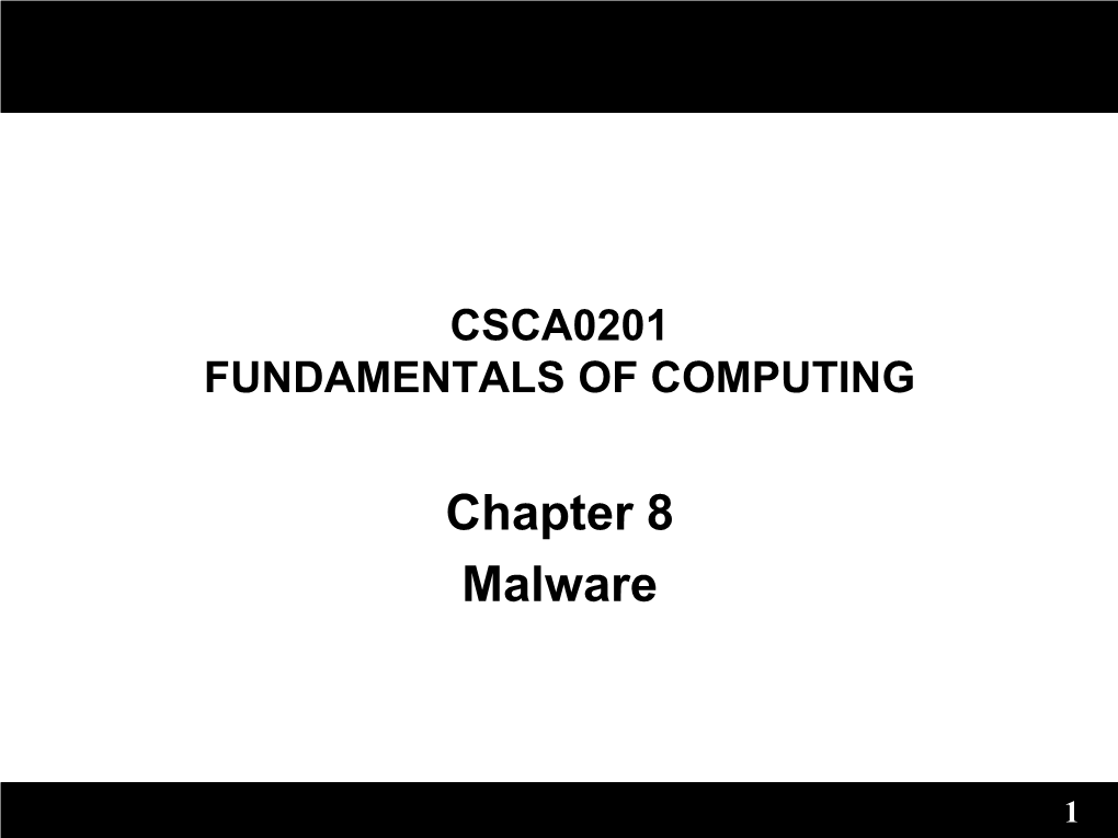 Chapter 8 Malware