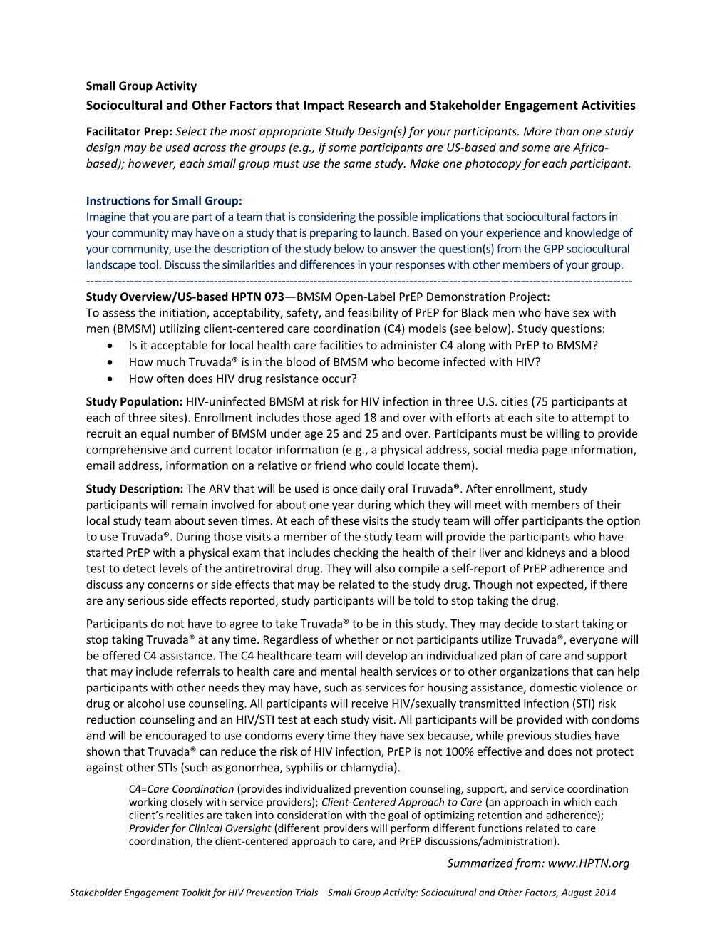 Small Group Activity Sociocultural and Other Factors That Impact Research and Stakeholder