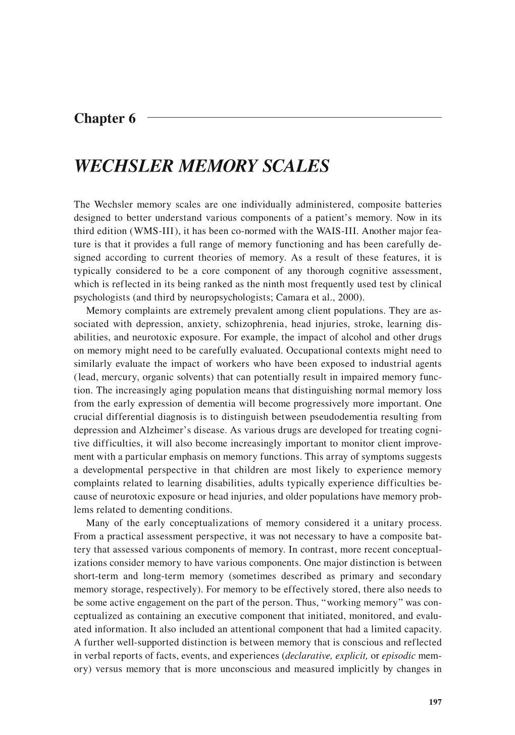 Wechsler Memory Scales