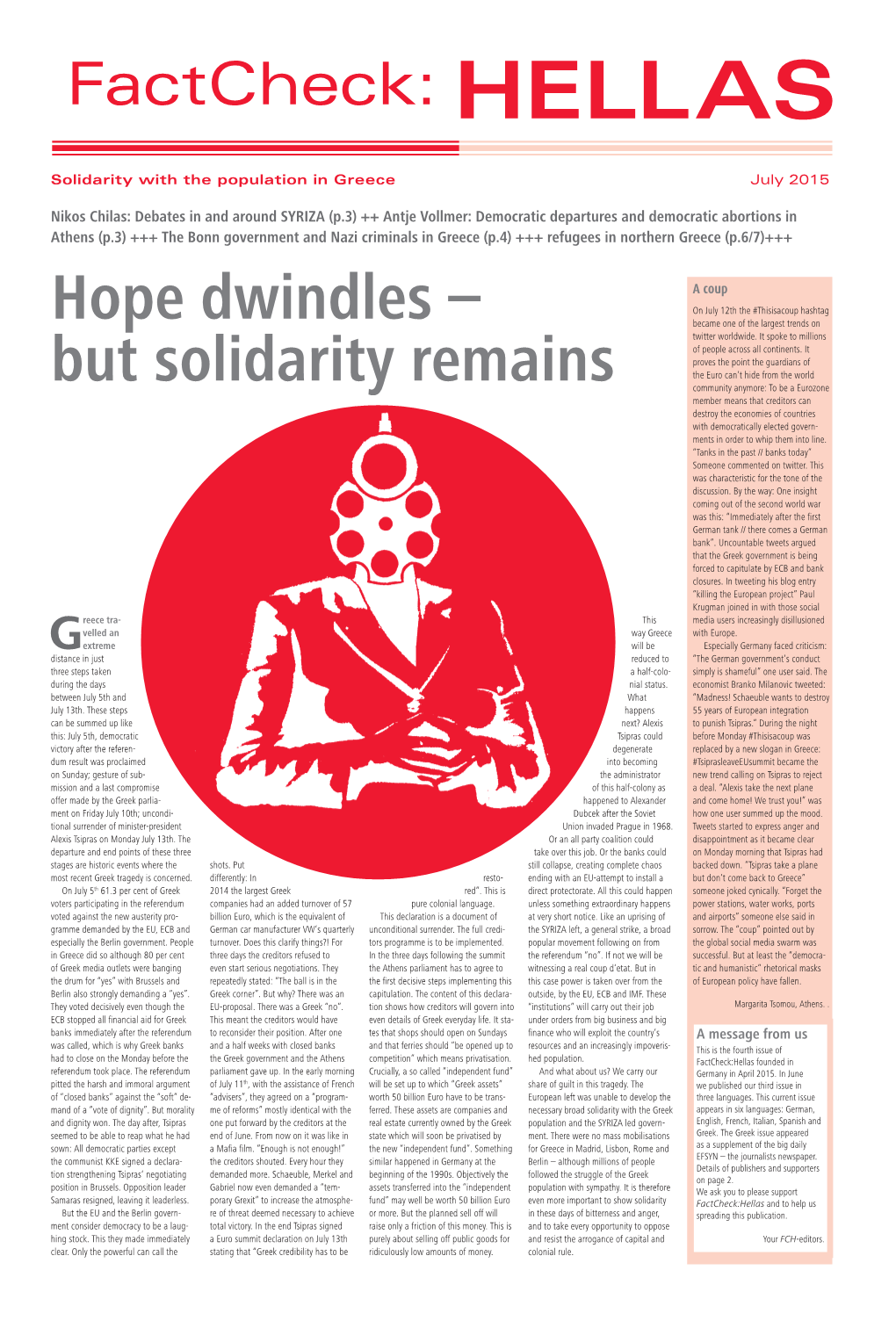 Hope Dwindles – but Solidarity Remains