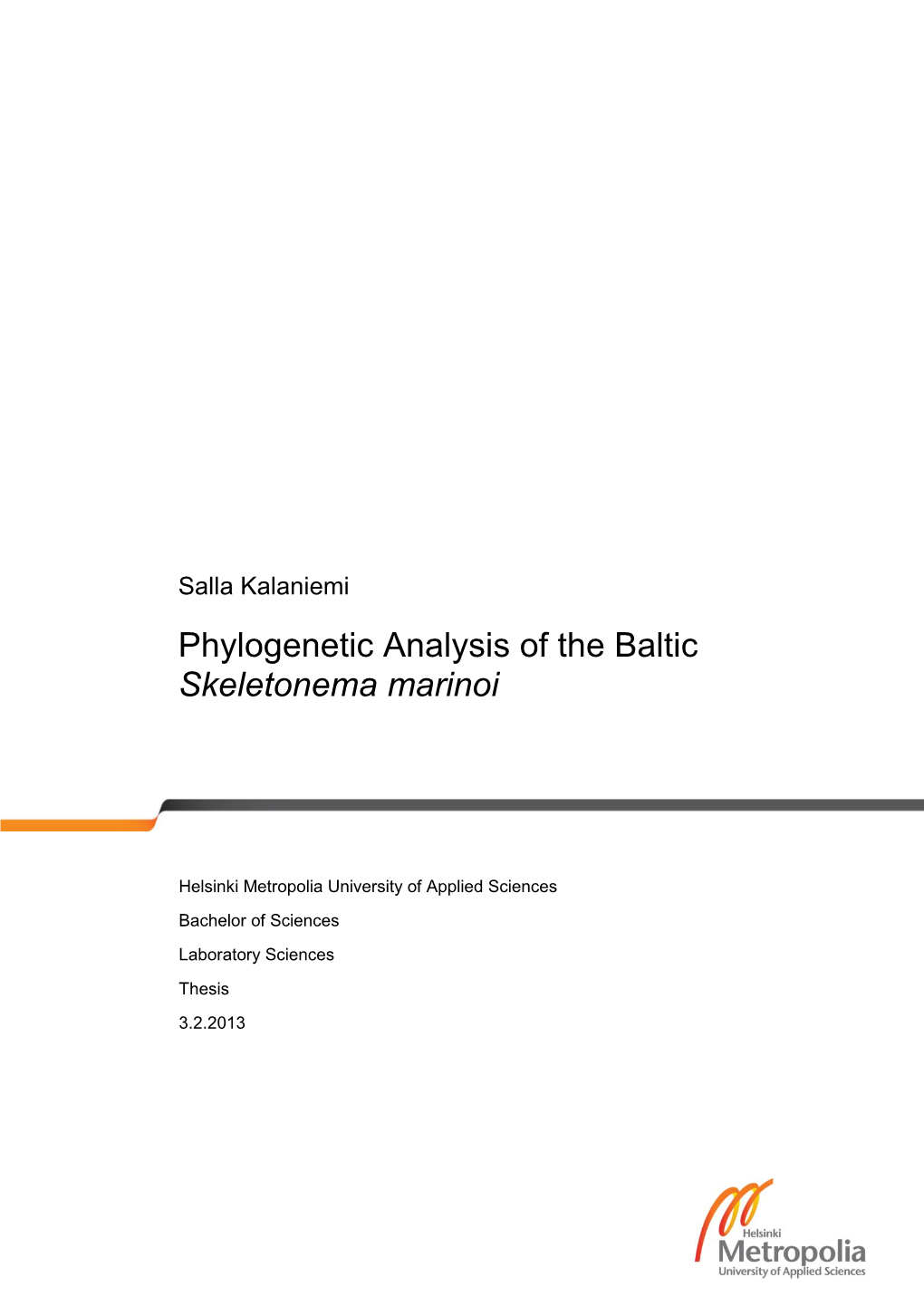 Phylogenetic Analysis of the Baltic Skeletonema Marinoi