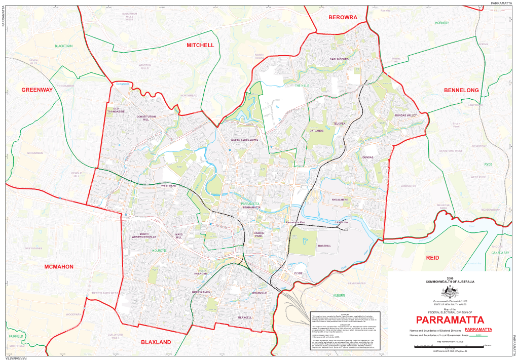 Map of the Division of Parramatta