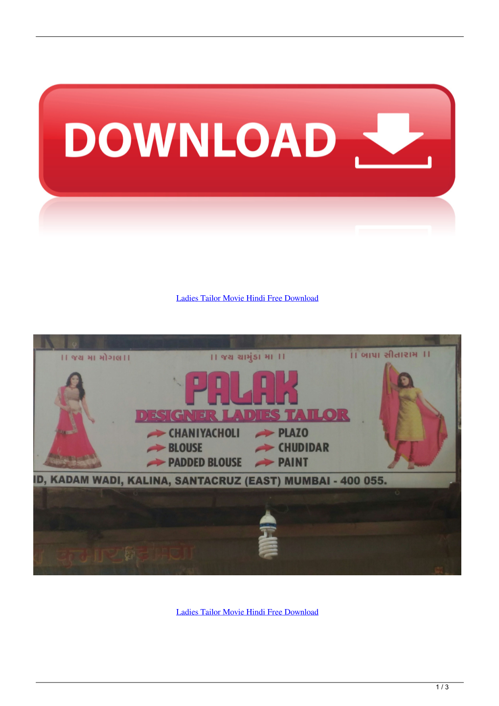 Ladies Tailor Movie Hindi Free Download