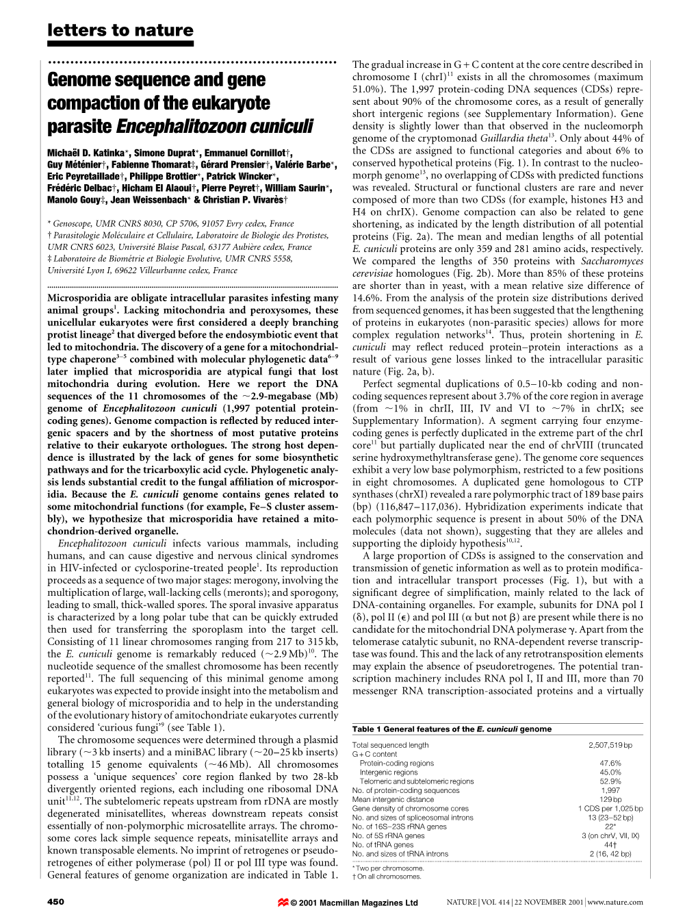 Genome Sequence and Gene Compaction of the Eukaryote