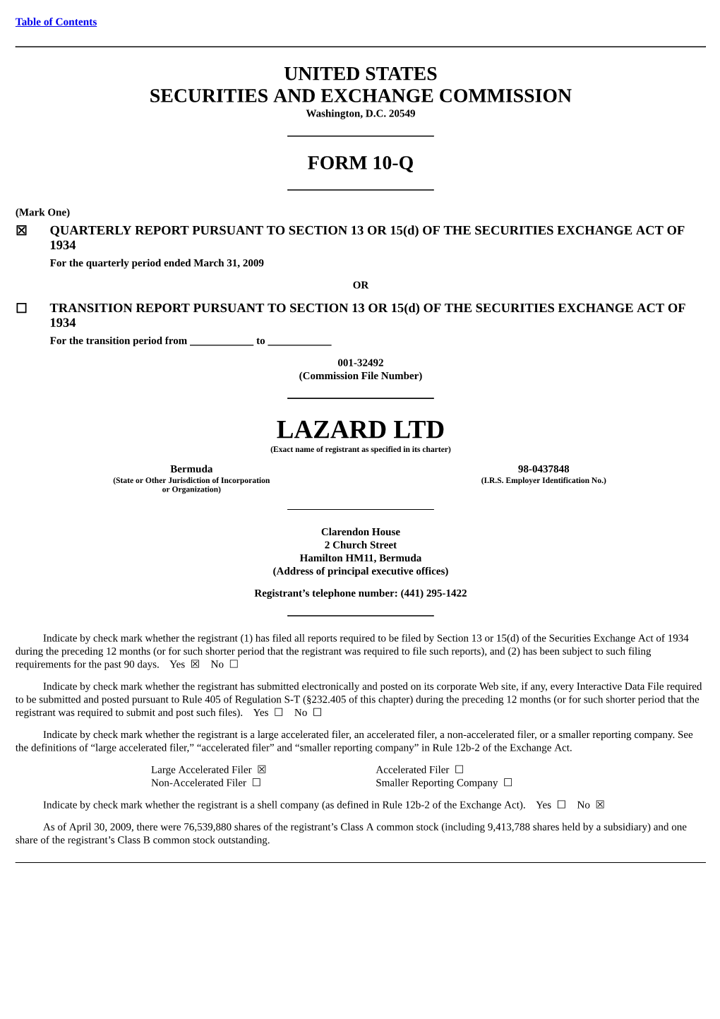 LAZARD LTD (Exact Name of Registrant As Specified in Its Charter)