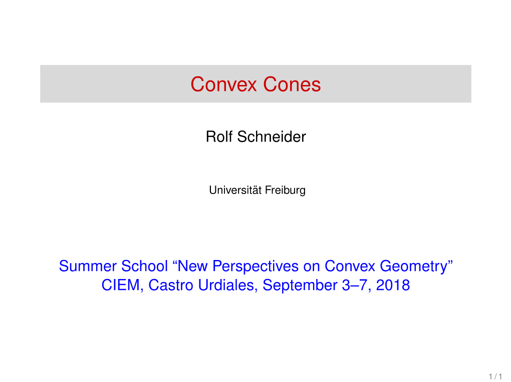 Convex Cones