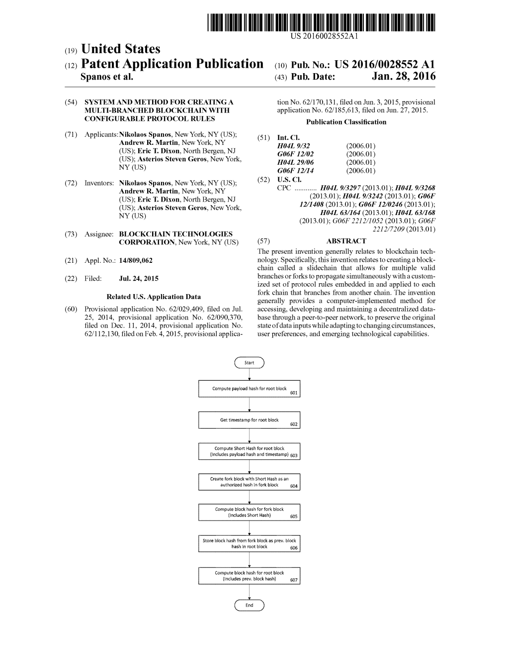 (12) Patent Application Publication (10) Pub. No.: US 2016/0028552 A1 Spanos Et Al