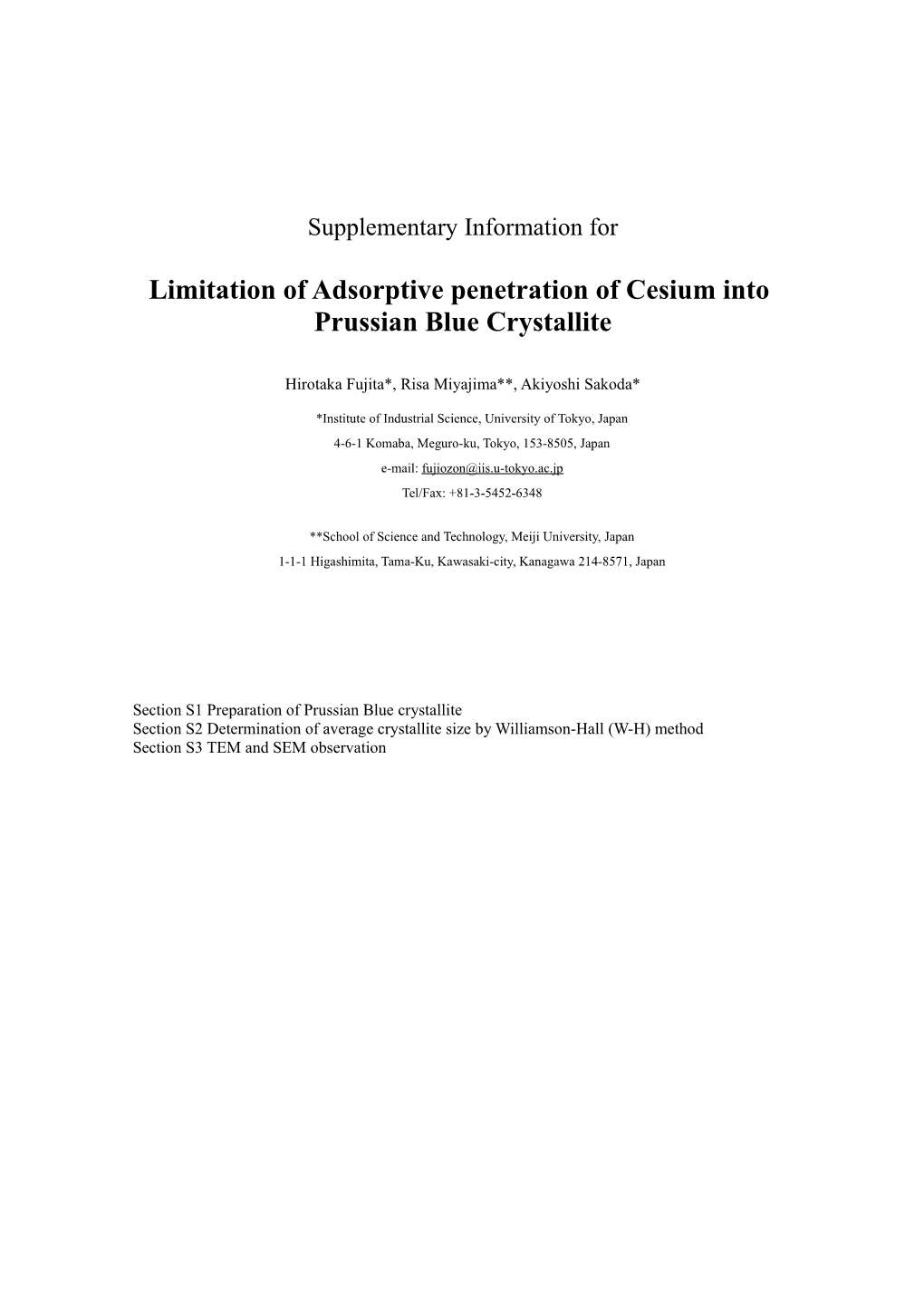 Limitation of Adsorptive Penetration of Cesium Into